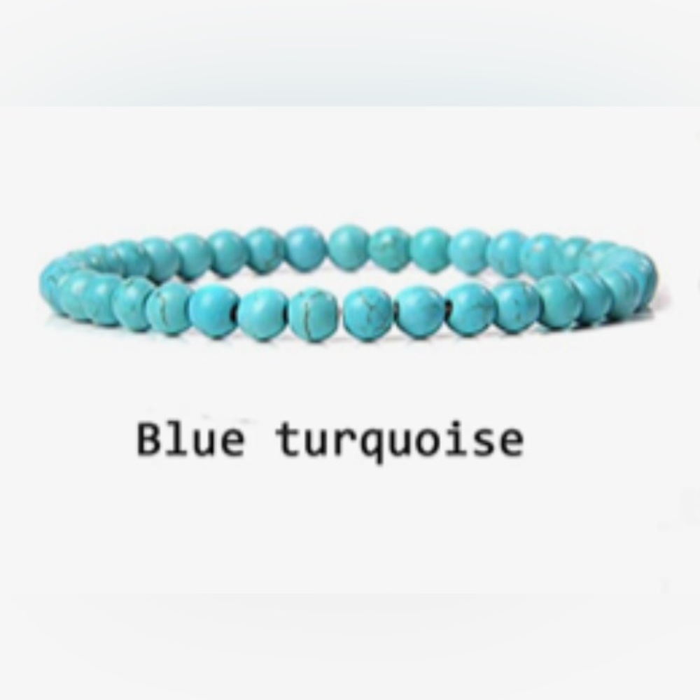 🩵BLUE TURQUOISE 3 for $25 MIX & MATCH 4mm GENUINE GEMSTONE BRACELET NWOT